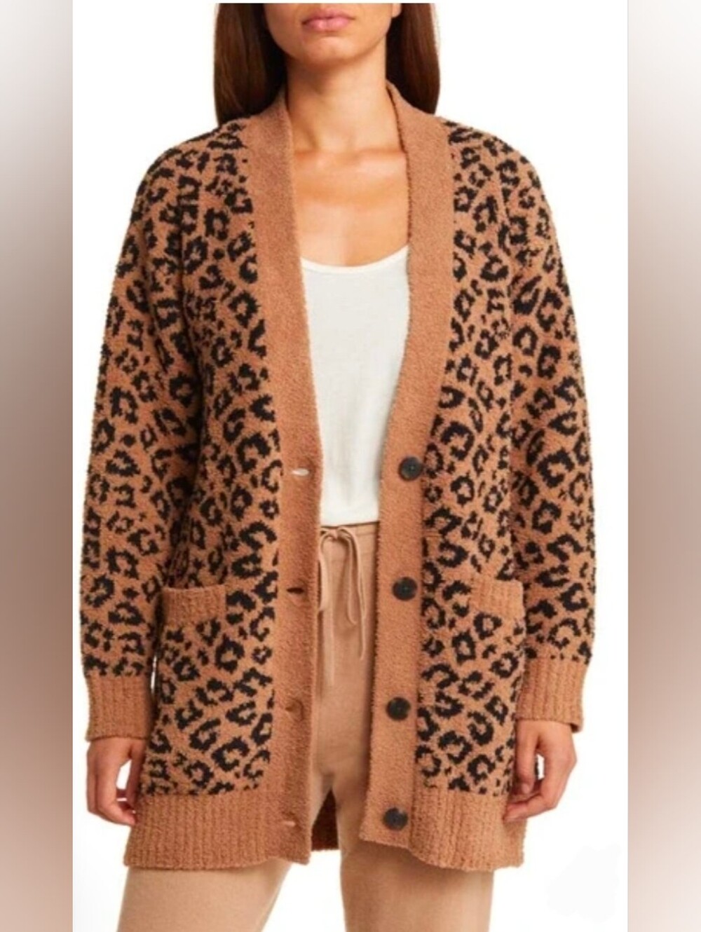 Ugg Joselyn Cider Leopard Cardigan size Small
